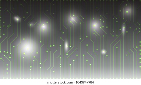 Grey  Gradient Circuit board design background, Vector Illustration