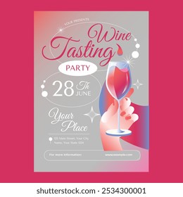 Grey Gradient Wine Tasting Party Social Media Flyer - Powered by Shutterstock - Get 15% off with code: PIKWIZARD15