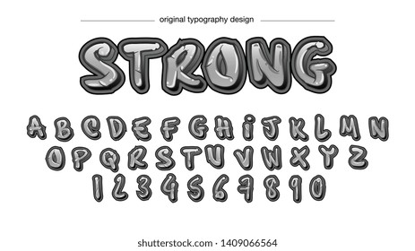 Grey Graffiti Style Typography Font Design