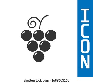 Grey Grape fruit icon isolated on white background.  Vector Illustration