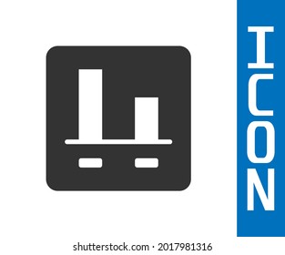 Grey Graph, chart, diagram, infographic icon isolated on white background.  Vector