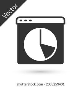 Gráfica gris, gráfico, diagrama, icono de infografía aislado en fondo blanco.  Vector