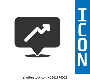 Grey Graph, schedule, chart, diagram, infographic, pie graph icon isolated on white background.  Vector