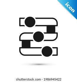 Grey Graph, schedule, chart, diagram, infographic, pie graph icon isolated on white background.  Vector