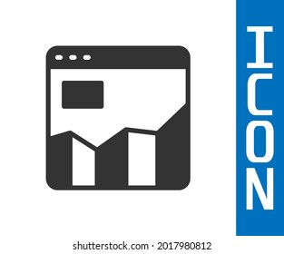 Gráfica gris, programa, gráfico, diagrama, infografía, icono gráfico circular aislado en fondo blanco.  Vector