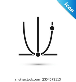 Grauer Graph, Plan, Diagramm, Diagramm, Infografik, Pie-Graphen-Symbol einzeln auf weißem Hintergrund.  Vektorgrafik