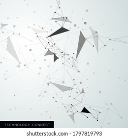Los puntos de fondo gráficos grises con las conexiones de tu diseño. Ilustración del vector