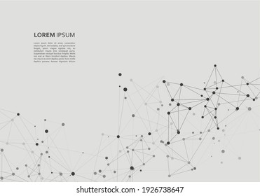 Los puntos de fondo gráficos grises con conexiones para el diseño. Ilustración del vector