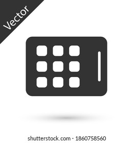 Grey Graphic tablet icon isolated on white background. Vector.