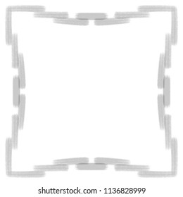 grey graphic watercolor brush stroke squared frame border pattern, vector illustration