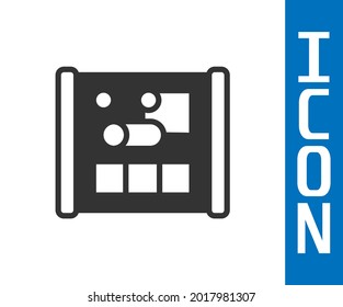 Grey Graphing paper for engineering icon isolated on white background.  Vector