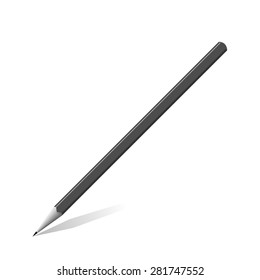 Grey graphite Pencil isolate on white Background