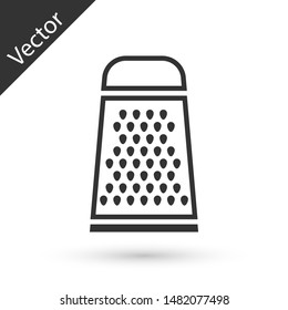 Grey Grater icon isolated on white background. Kitchen symbol. Cooking utensil. Cutlery sign.  Vector Illustration
