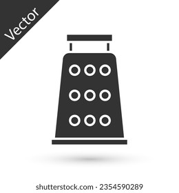 Grey Grater icon isolated on white background. Kitchen symbol. Cooking utensil. Cutlery sign.  Vector Illustration
