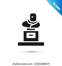 Grey Grave with tombstone icon isolated on white background.  Vector
