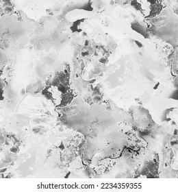 Grey Gray Ink Splash Floor. Grey Science Texture. Light Tile Paint. Light Abstract Science. Light Fluid Elegant Texture. White Grey Color Background. White Grain Background. Modern Seamless Painting.