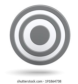 Grey, gray  round darts target aim isolated on white background