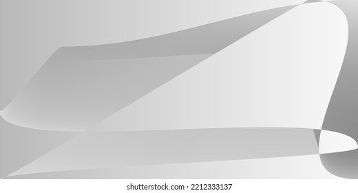 Grey Gray Shape Fluid Illustration. Smooth Alluminium Modern Minimal Horizontal Lines. Layers Dynamic Futuristic Monochromatic Gradient Mesh. Digital Silver Metallic Technology Original Background.