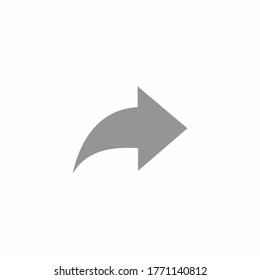 grey gray share forward arrow pointer icon vector