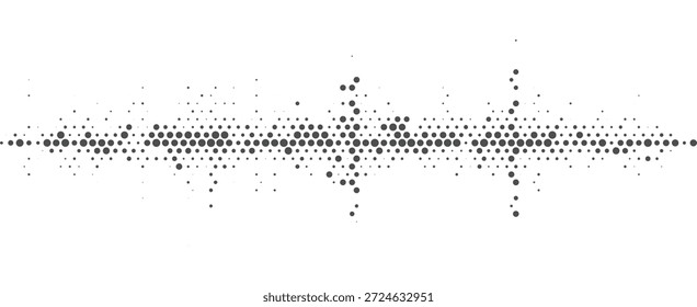 Graustufen Halbton Tonfrequenz Wellenform Abstrakte Audiosignal Visualisierung Minimalistisches Design Vektorgrafik