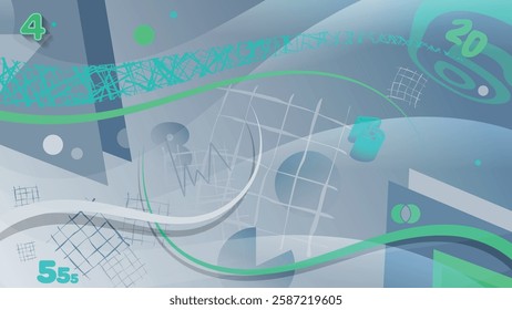 Grey green abstract wallpaper on the theme of science. An excellent background for advertising, posters, postcards, business cards, corporate attributes and your other projects. Vector.