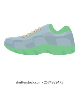 Grey and green sport shoe encouraging physical activity and healthy habits