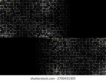 Fondo futurista abstracto de puntos cuadrados grises y verdes. Diseño de Vector geométrico mínimo