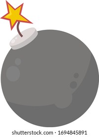 Grey grenade, illustration, vector on white background