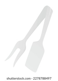 Grey grill tongs. vector illustration