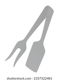 Grey grill tongs. vector illustration