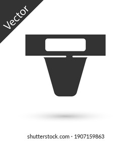 Grey Groin guard for martial arts icon isolated on white background. Vector.