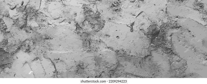 Grey grunge textural concrete and plaster wall background. Vector banner design