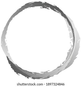 Grey grungy, grunge dust, smoke, fume circles, rings. Textured circular vector design elements