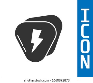 Grey Guitar pick icon isolated on white background. Musical instrument.  Vector Illustration