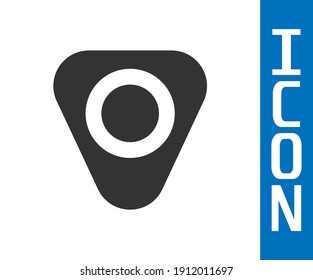 Grey Guitar pick icon isolated on white background. Musical instrument.  Vector