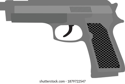 Grey gun ,illustration, vector on white background.