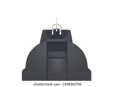 Grey gun on target. vector illustration