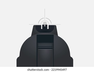 Grey gun on target. vector illustration