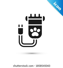 Grey Hair clipper accessories for pet grooming icon isolated on white background.  Vector