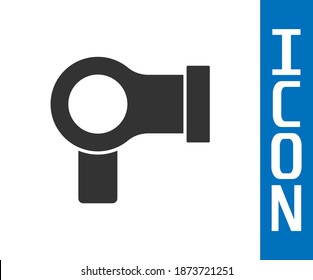 Grey Hair dryer icon isolated on white background. Hairdryer sign. Hair drying symbol. Blowing hot air.  Vector