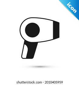 Grey Hair dryer icon isolated on white background. Hairdryer sign. Hair drying symbol. Blowing hot air.  Vector