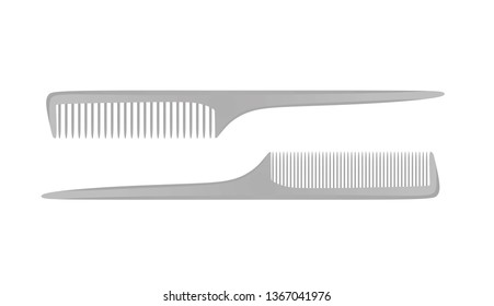 Grey hairbrush. vector illustration