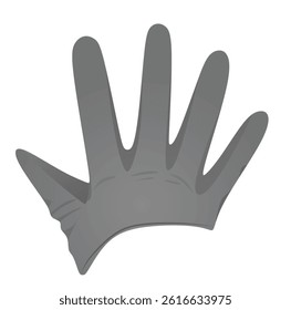 Grey half glove. vector illustration