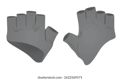 Grey half glove. vector illustration