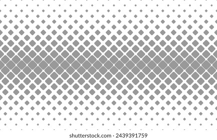 Grey halftone rounded squares seamless pattern. Vector Repeating Texture.