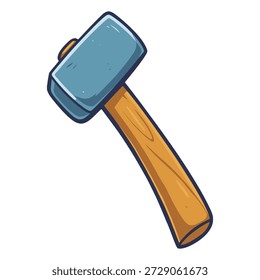 grey hammer working tool strong flat color vector illustration template design