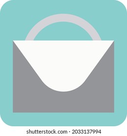 Bolso de mano gris, ilustración, vector, sobre fondo blanco.