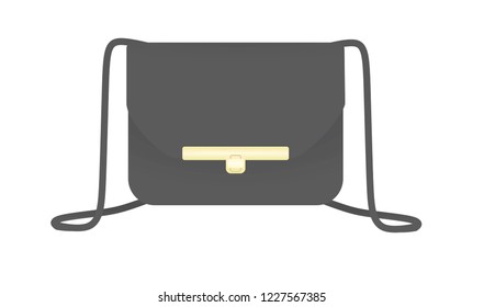 Grey hand bag. vector illustration 