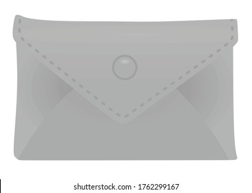 Grey hand bag. vector illustration