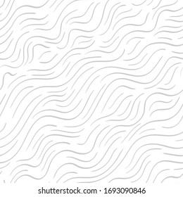 grey hand drawn waves on white. simple seamless pattern. vector texture
